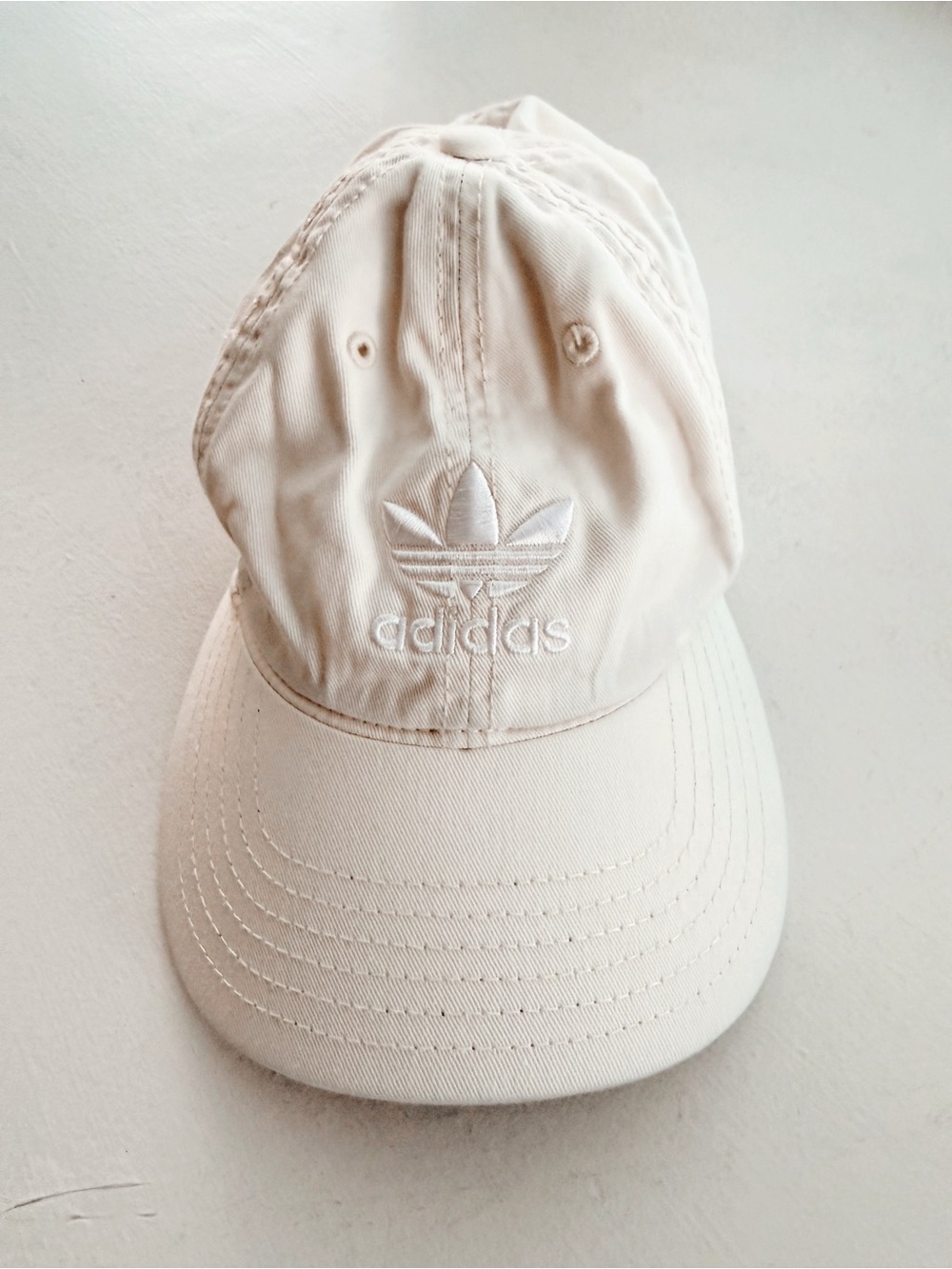 adidas Cream Trefoil Logo Cap